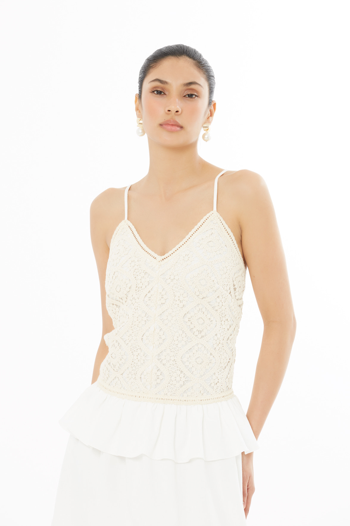 İp Askılı Pliseli Uzun Elbise