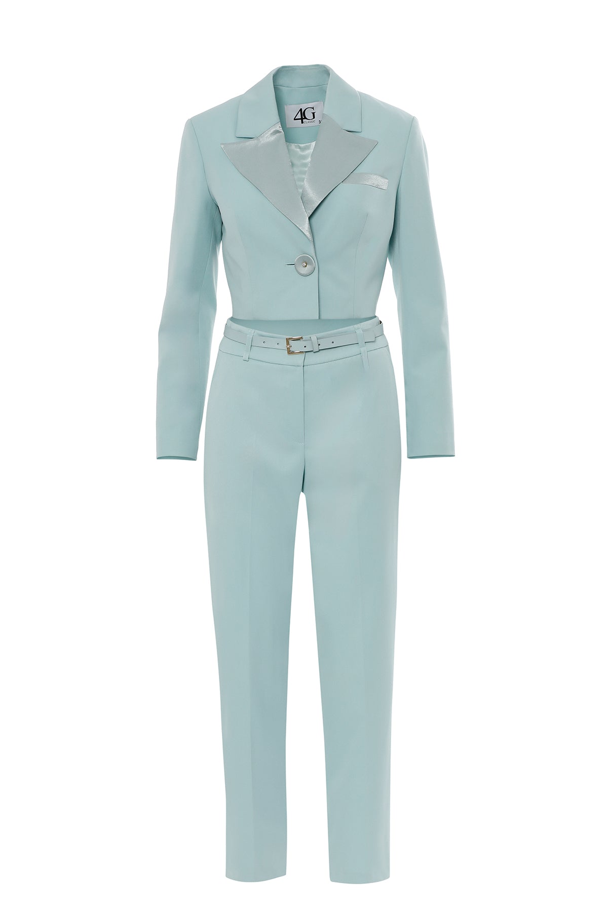 Kısa Kruvaze Ceket ve Pantolonlu Takım