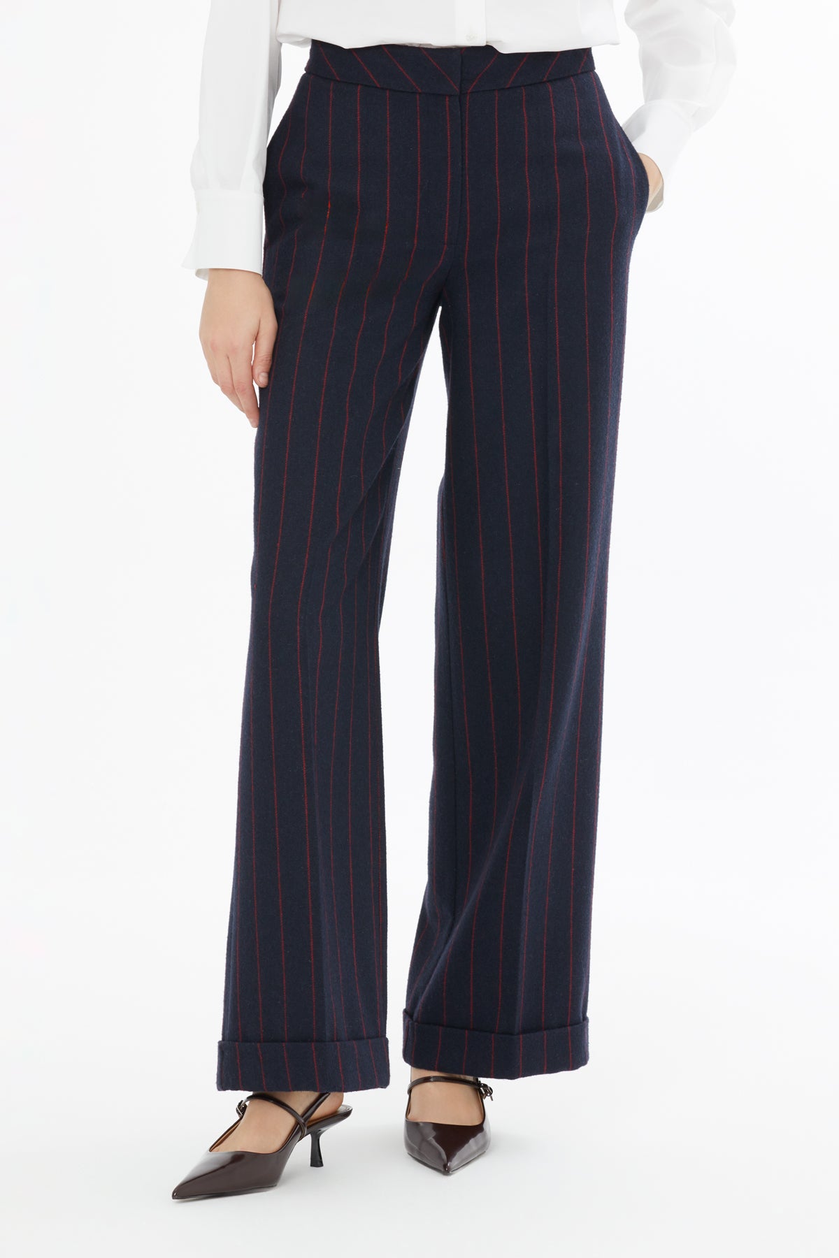 Fermuar Ve Agraf Kapamalı Duble Paçalı Pantolon