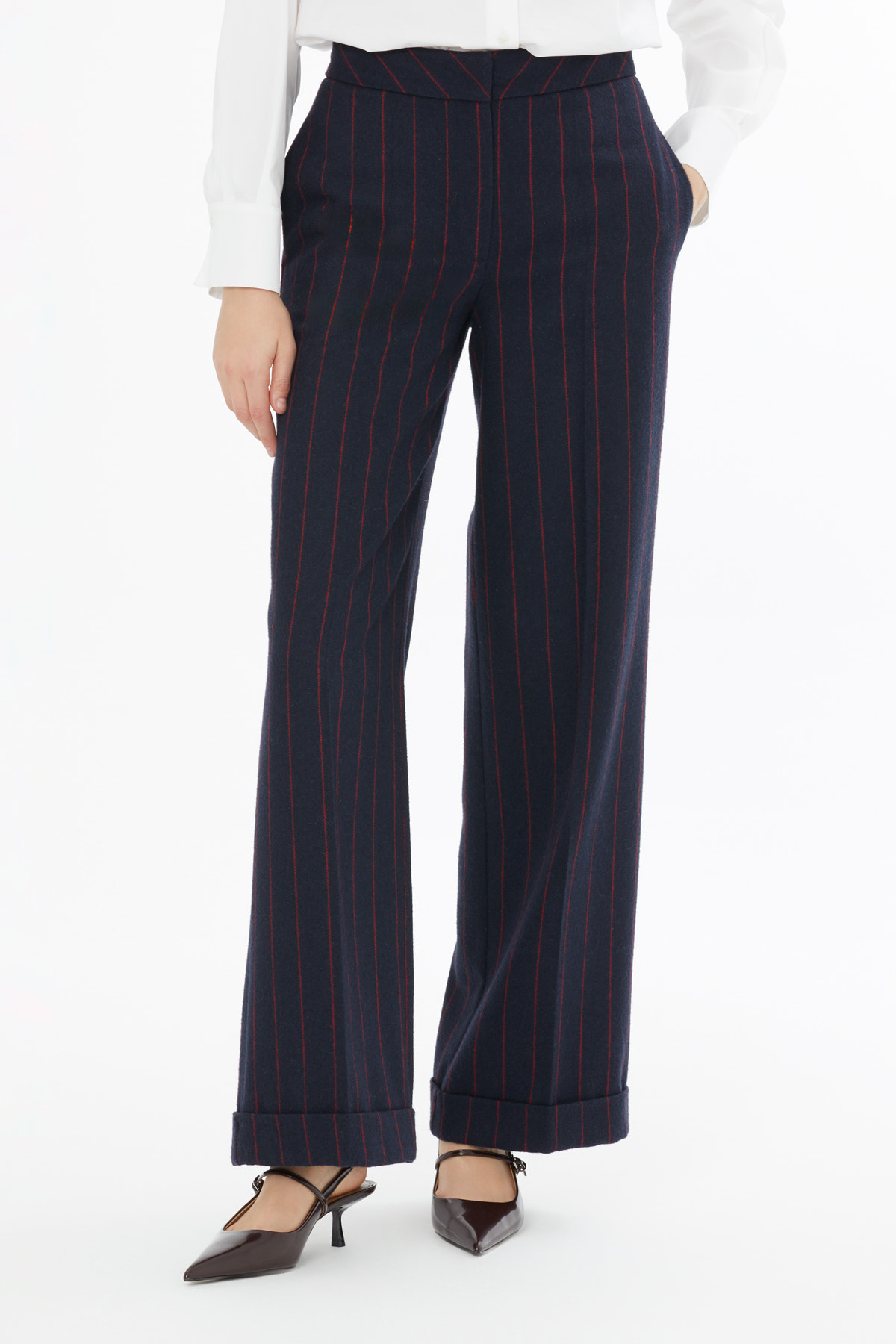 Fermuar Ve Agraf Kapamalı Duble Paçalı Pantolon