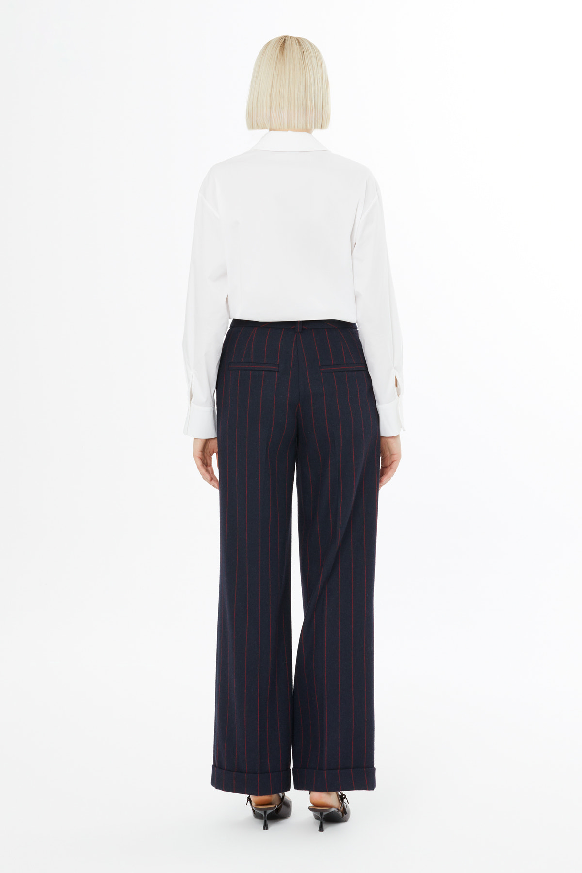 Fermuar Ve Agraf Kapamalı Duble Paçalı Pantolon