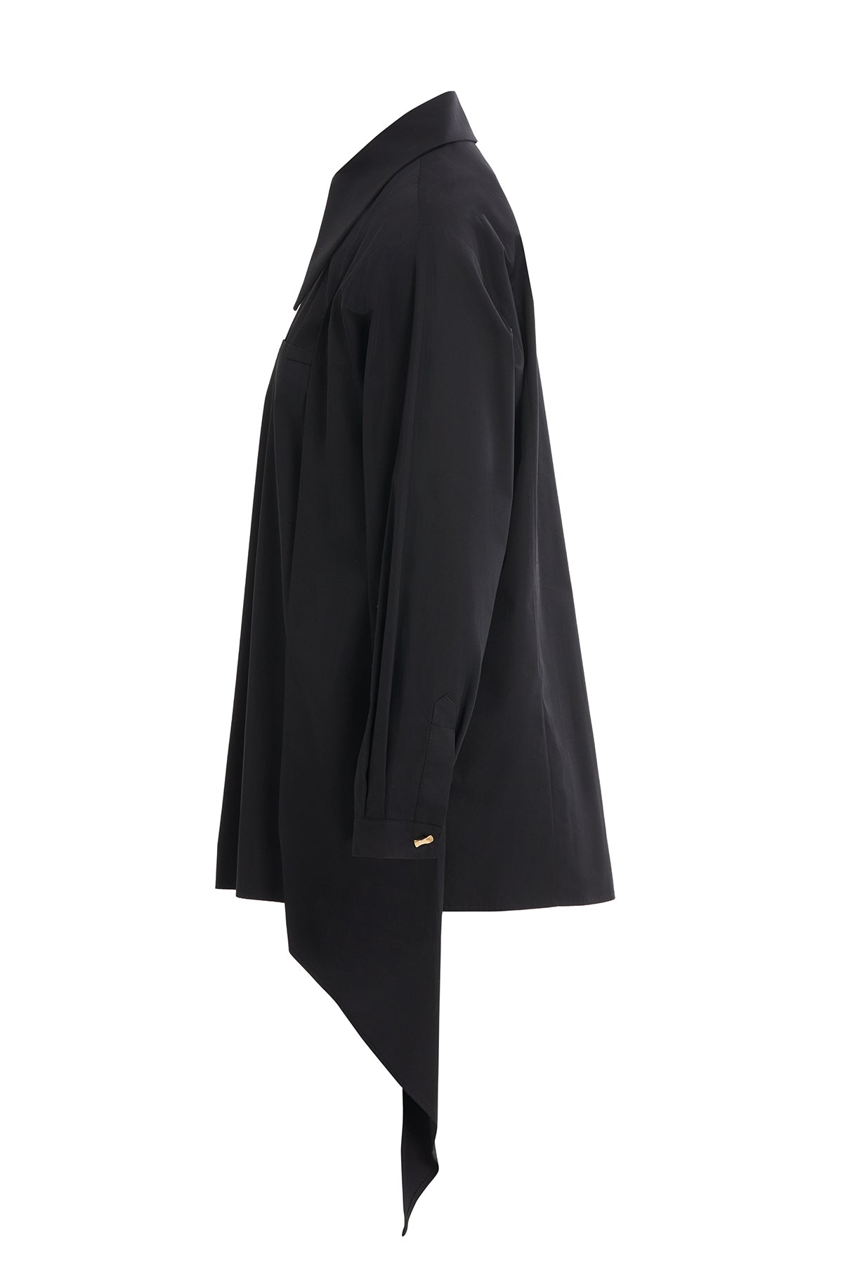 Uzun Kollu Manşetl Siyah Gömlek