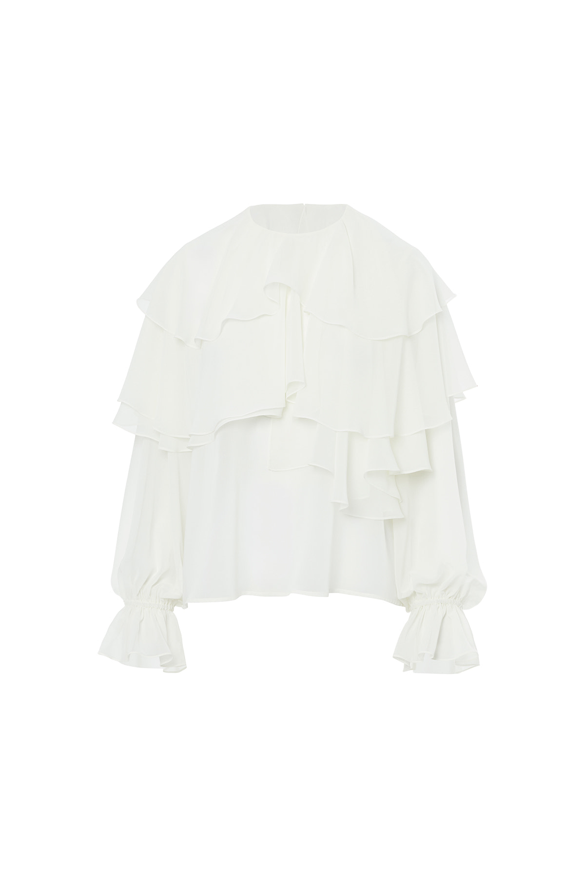 Volanlı Uzun Kollu Kollar Lastikli Kadın Bluz