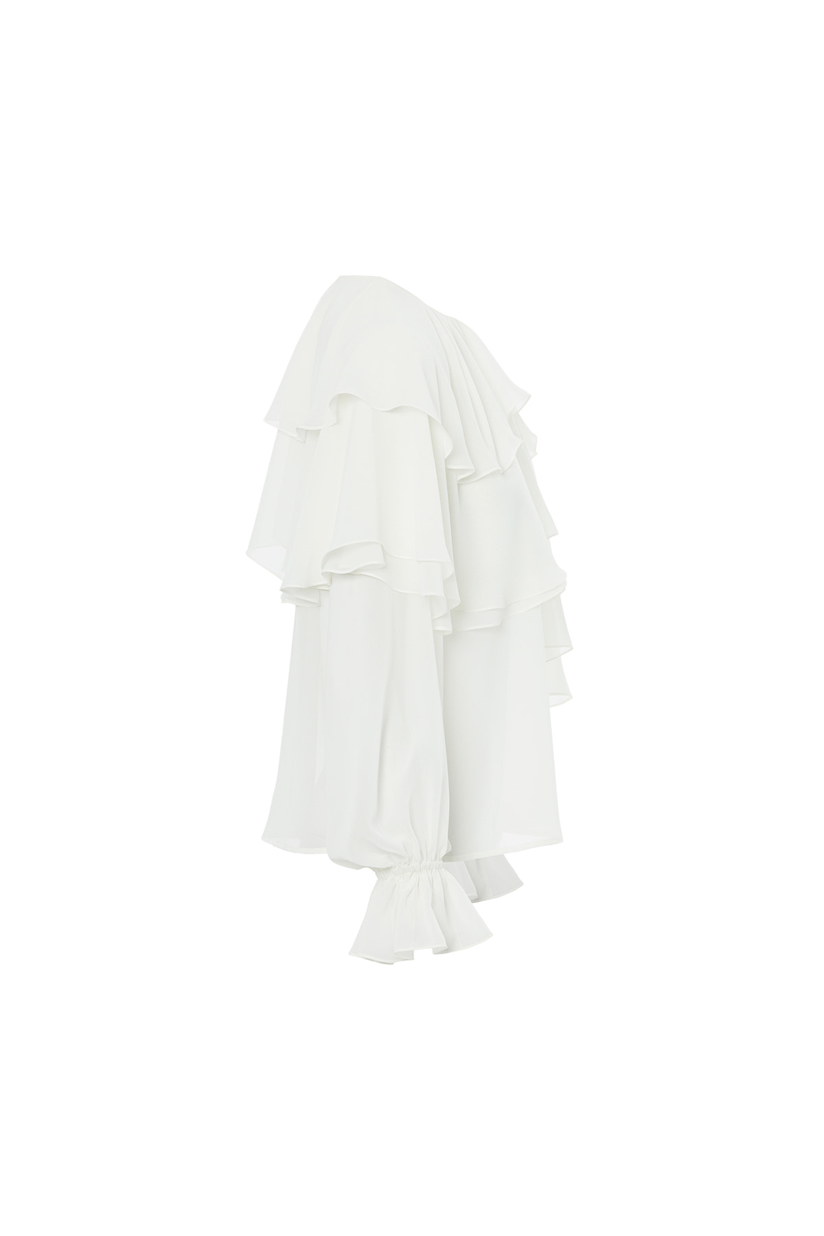 Volanlı Uzun Kollu Kollar Lastikli Kadın Bluz