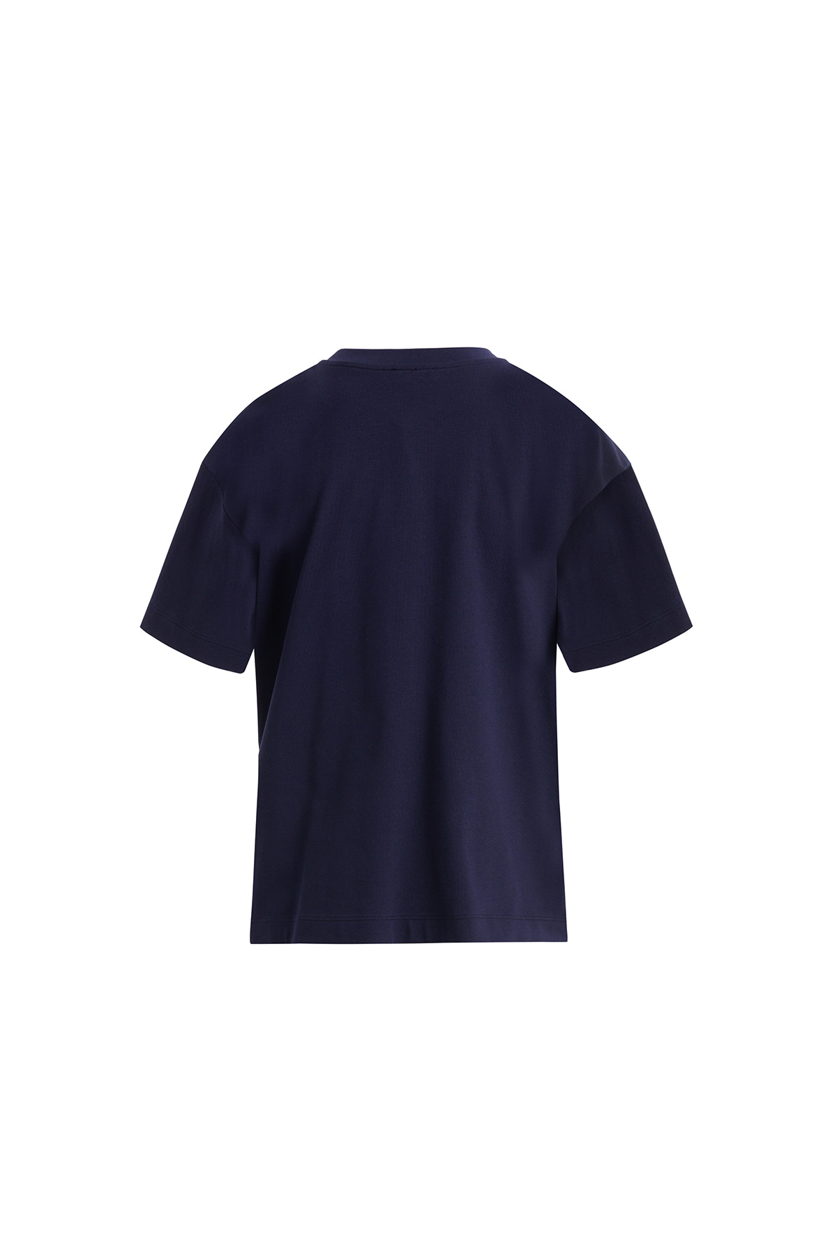 Ön Şerit Aksesuarlı Kısakollu Lacivert T-shirt