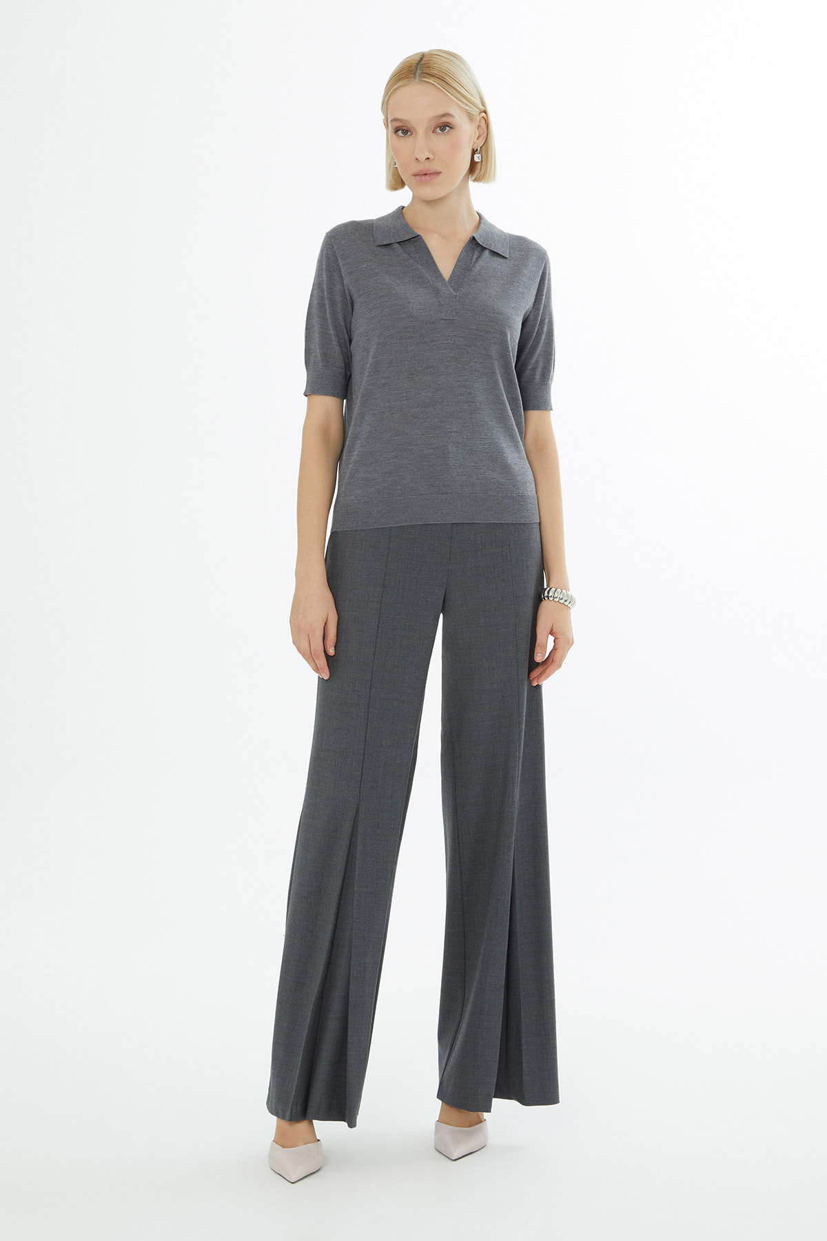 Gömlek Yakalı Truvakar Kollu Triko