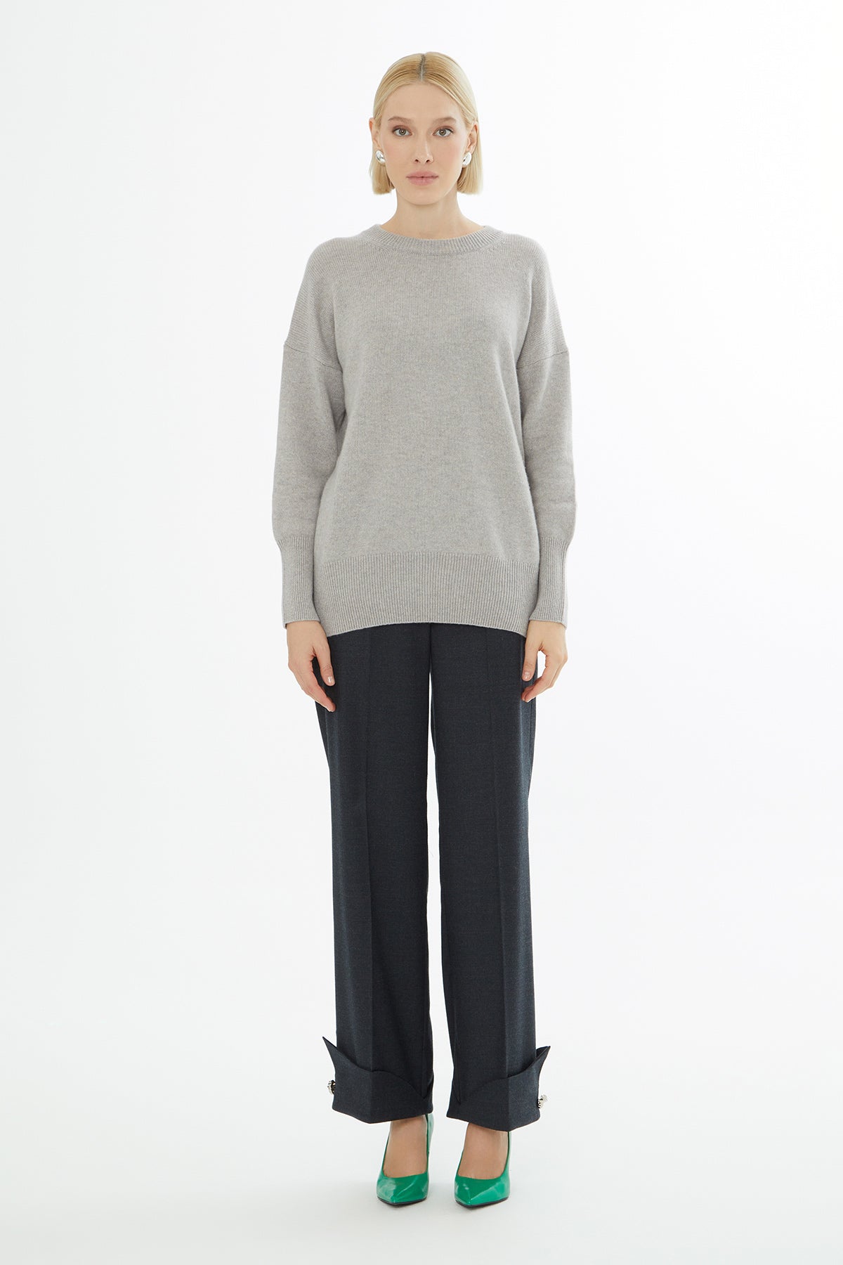 Yuvarlak Yaka Uzun Kol Kazak