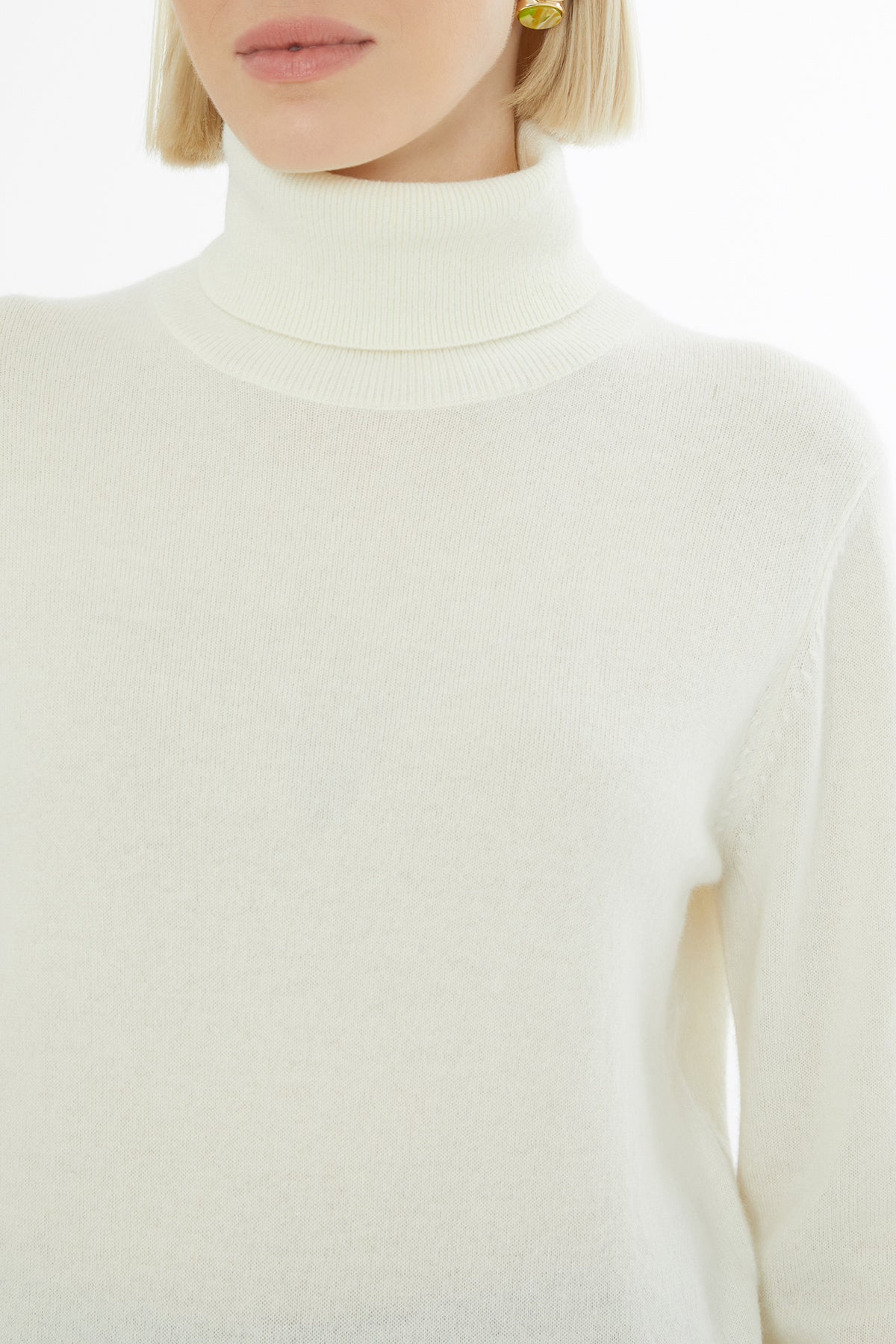 Boğazlı Uzun Kollu Triko Kazak