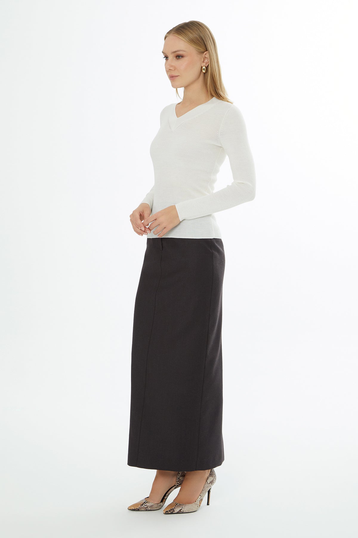 V Yaka Uzun Kollu Bluz