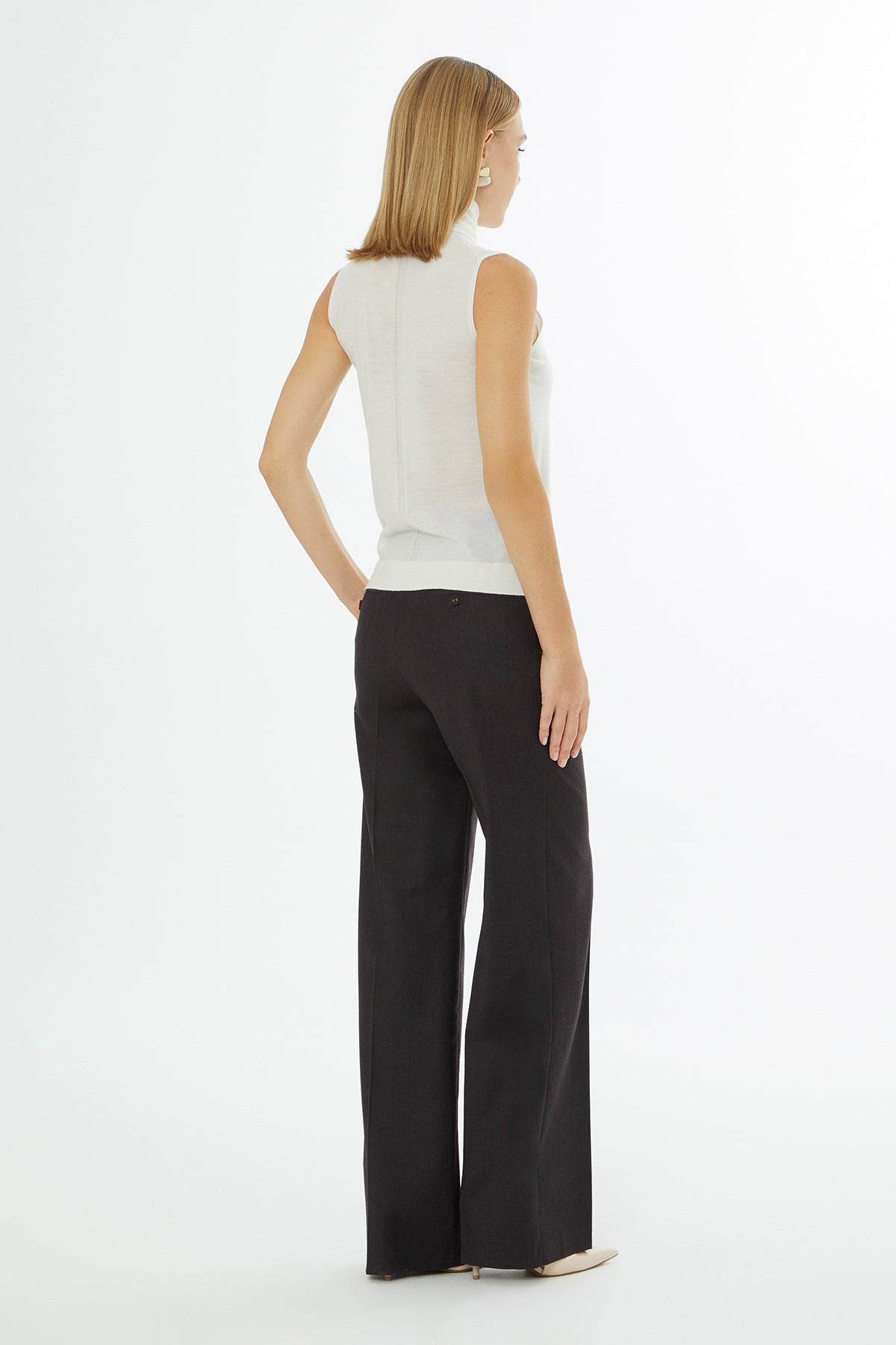 Dik Yaka Yün Karışımlı Kadın Kazak