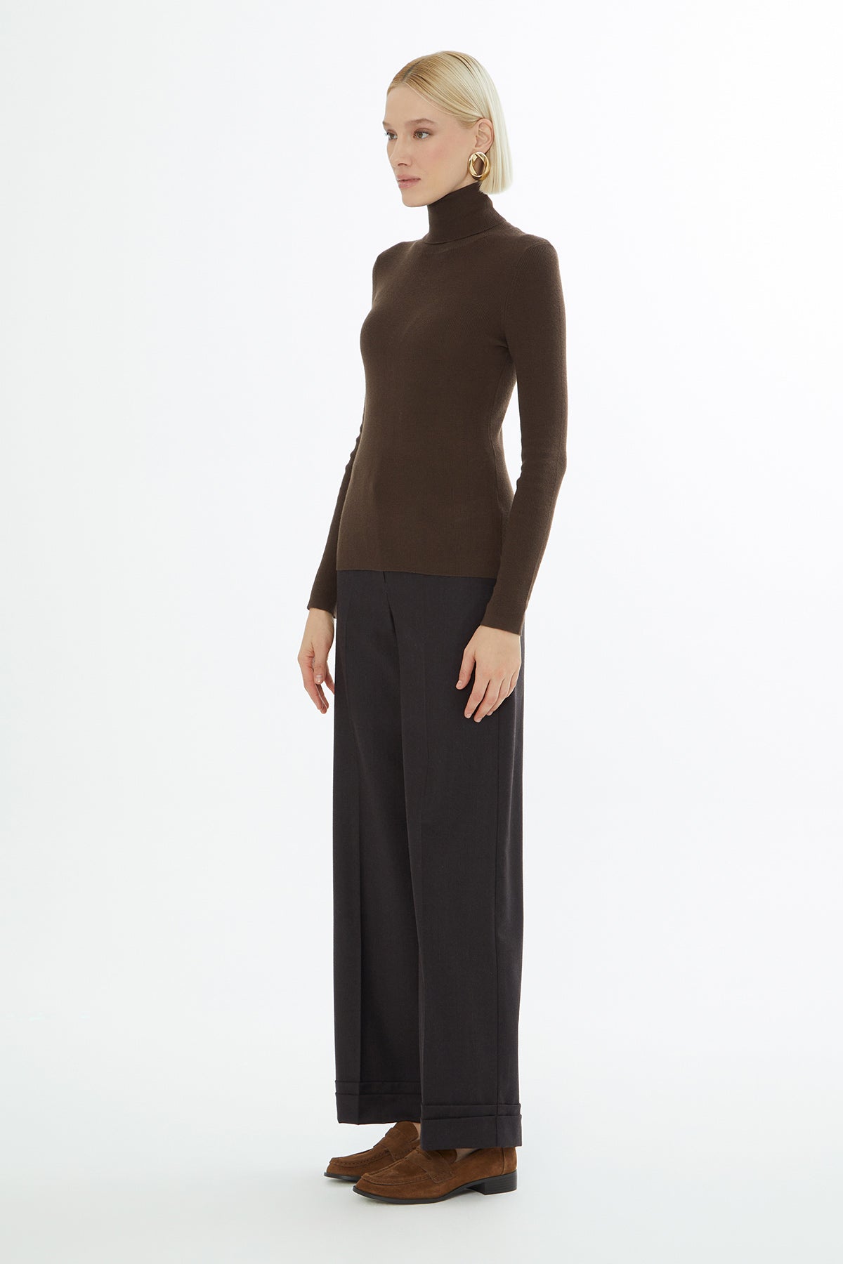 Boğazlı Kadın Triko Kazak