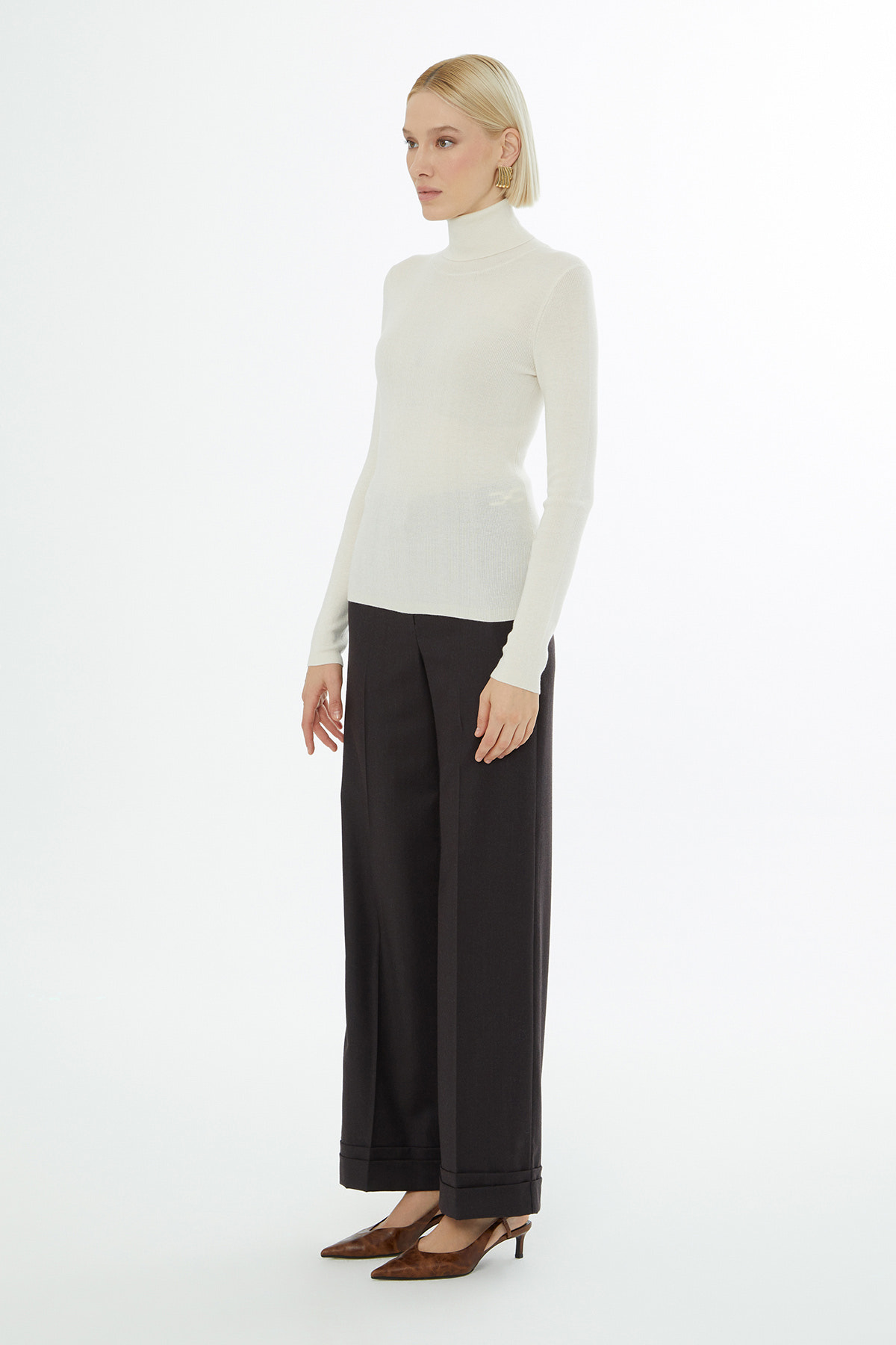 Boğazlı Kadın Triko Kazak