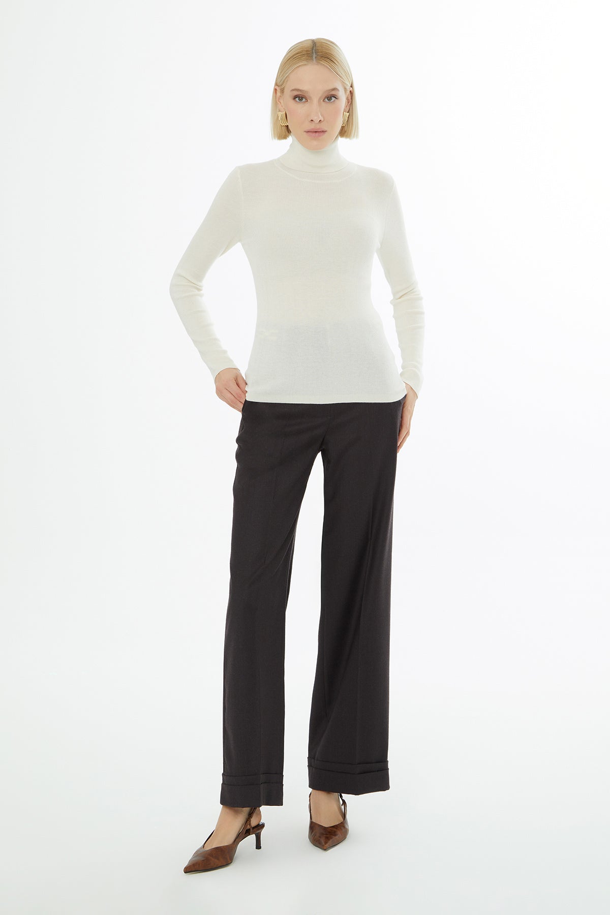 Boğazlı Kadın Triko Kazak