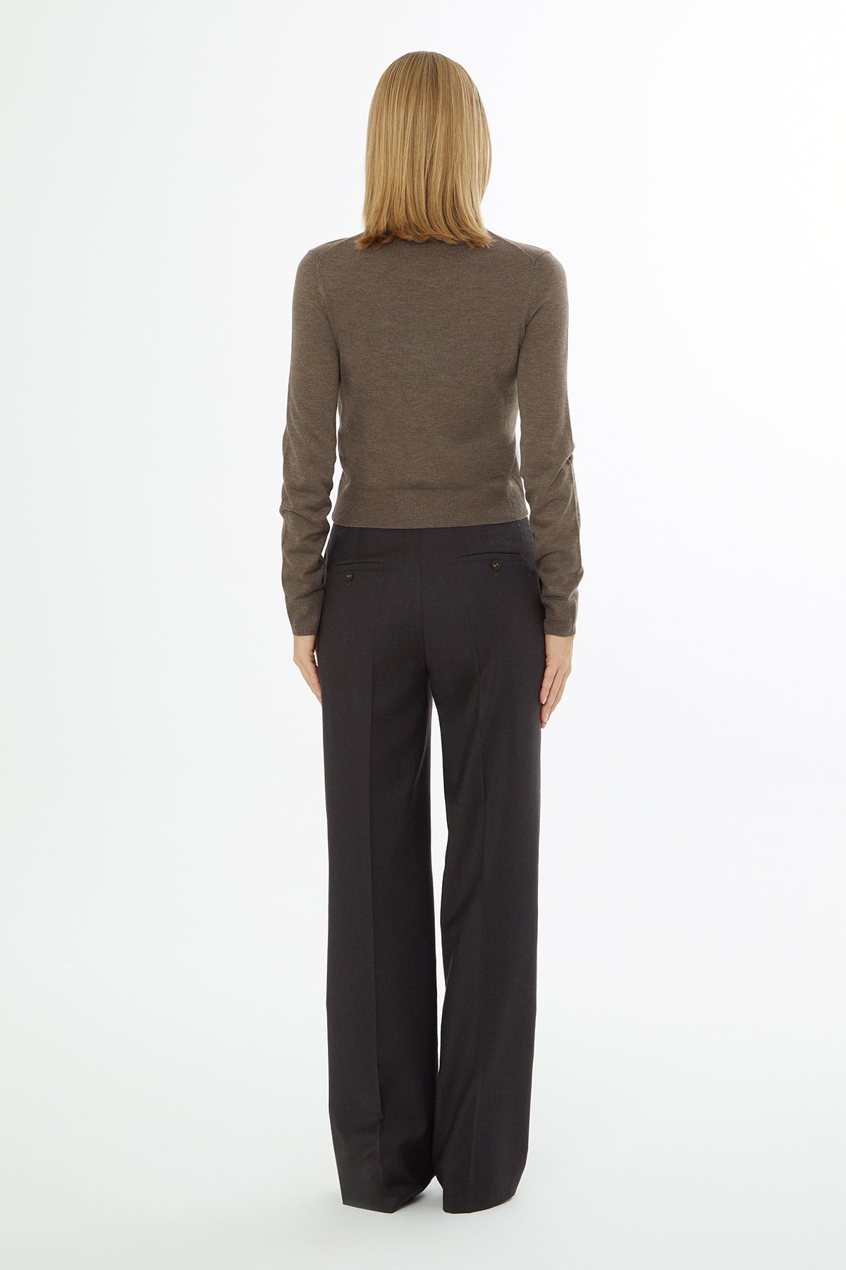 Boğazlı Yün Karışımlı Triko Kazak