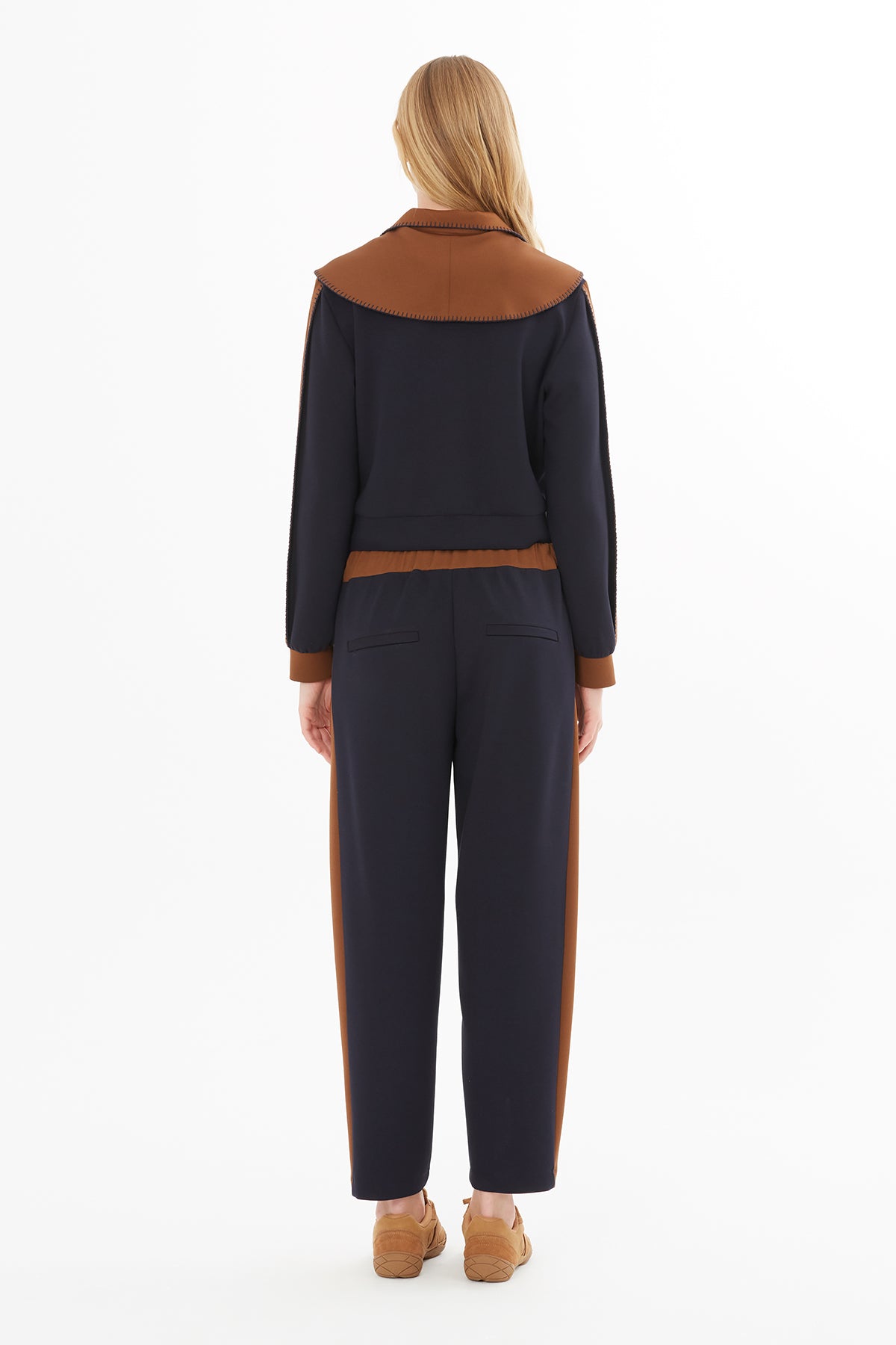 Çoban Dikişli Garnili Uzun Kollu Ceket