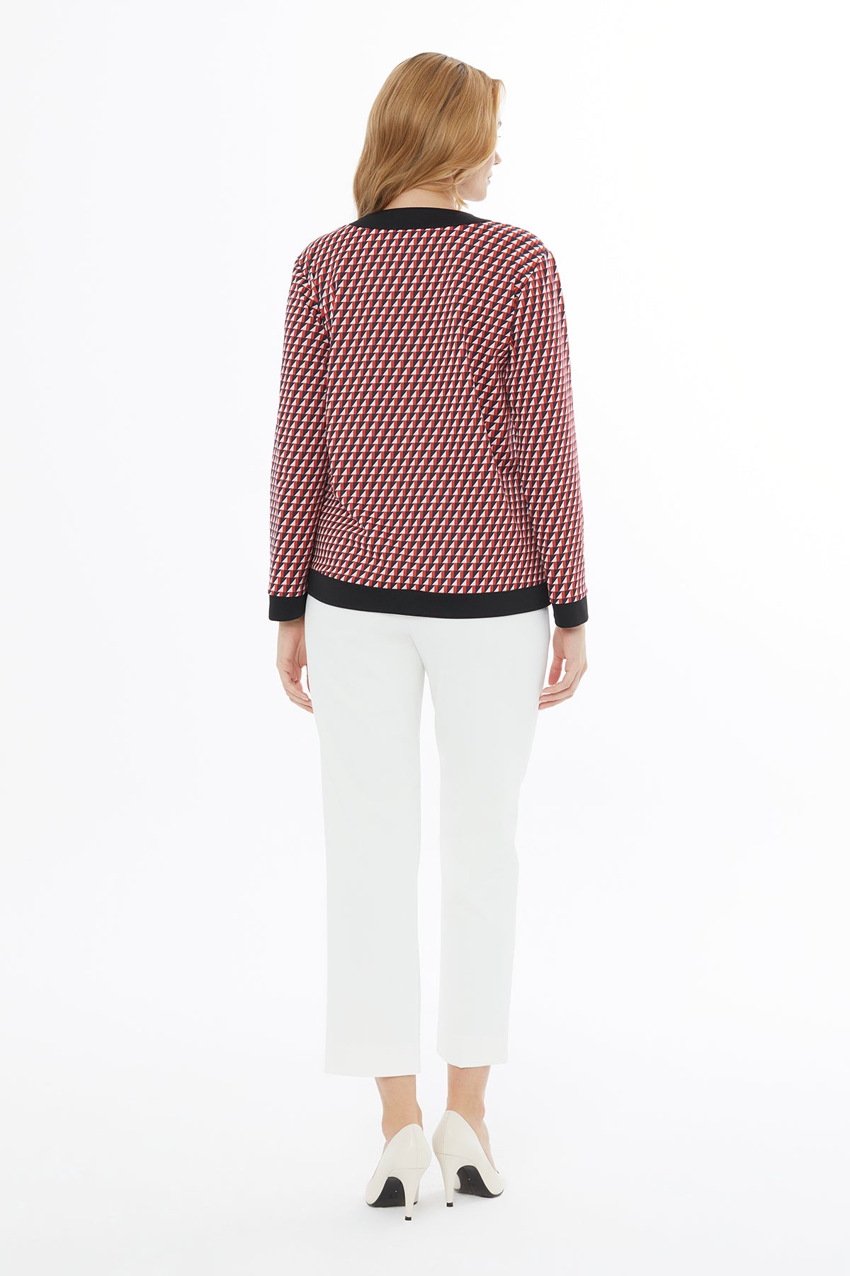 V Yakalı Süs Cepli Ceket