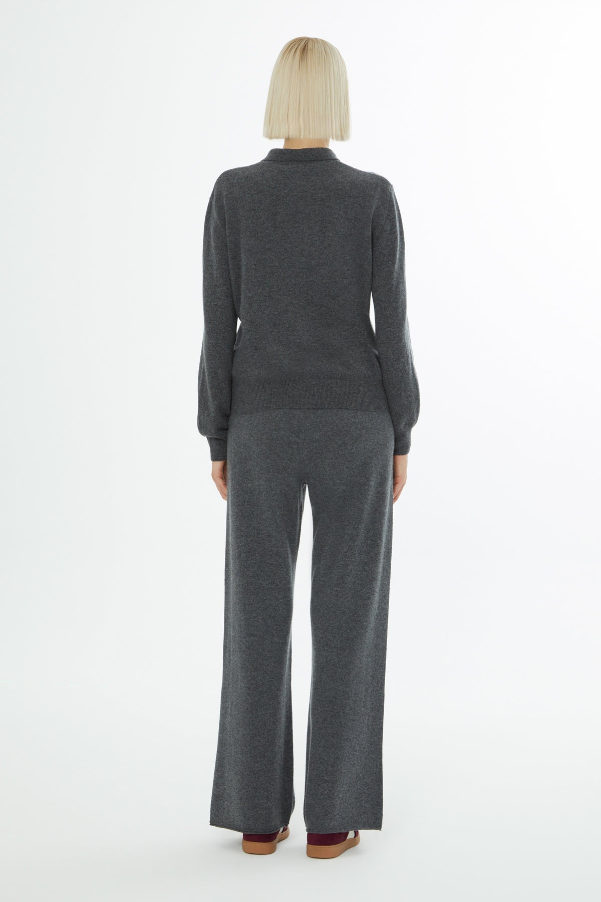 Gömlek Yaka Fermuar Kapamalı Uzun Kollu Hırka