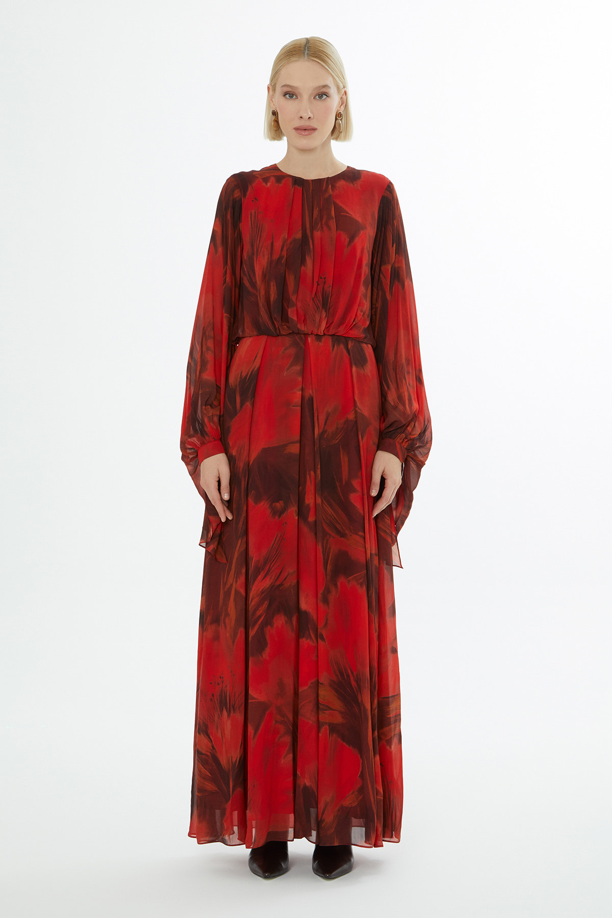 Yuvarlak Yaka Fermuar Kapamalı Uzun Kol Elise