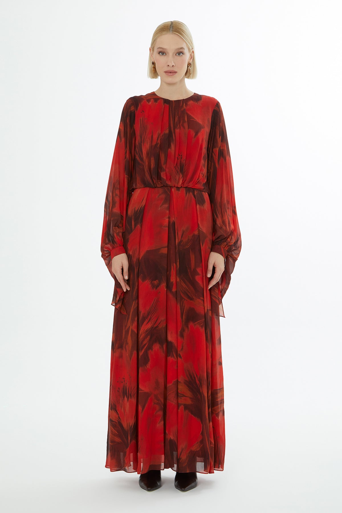 Yuvarlak Yaka Fermuar Kapamalı Uzun Kol Elise