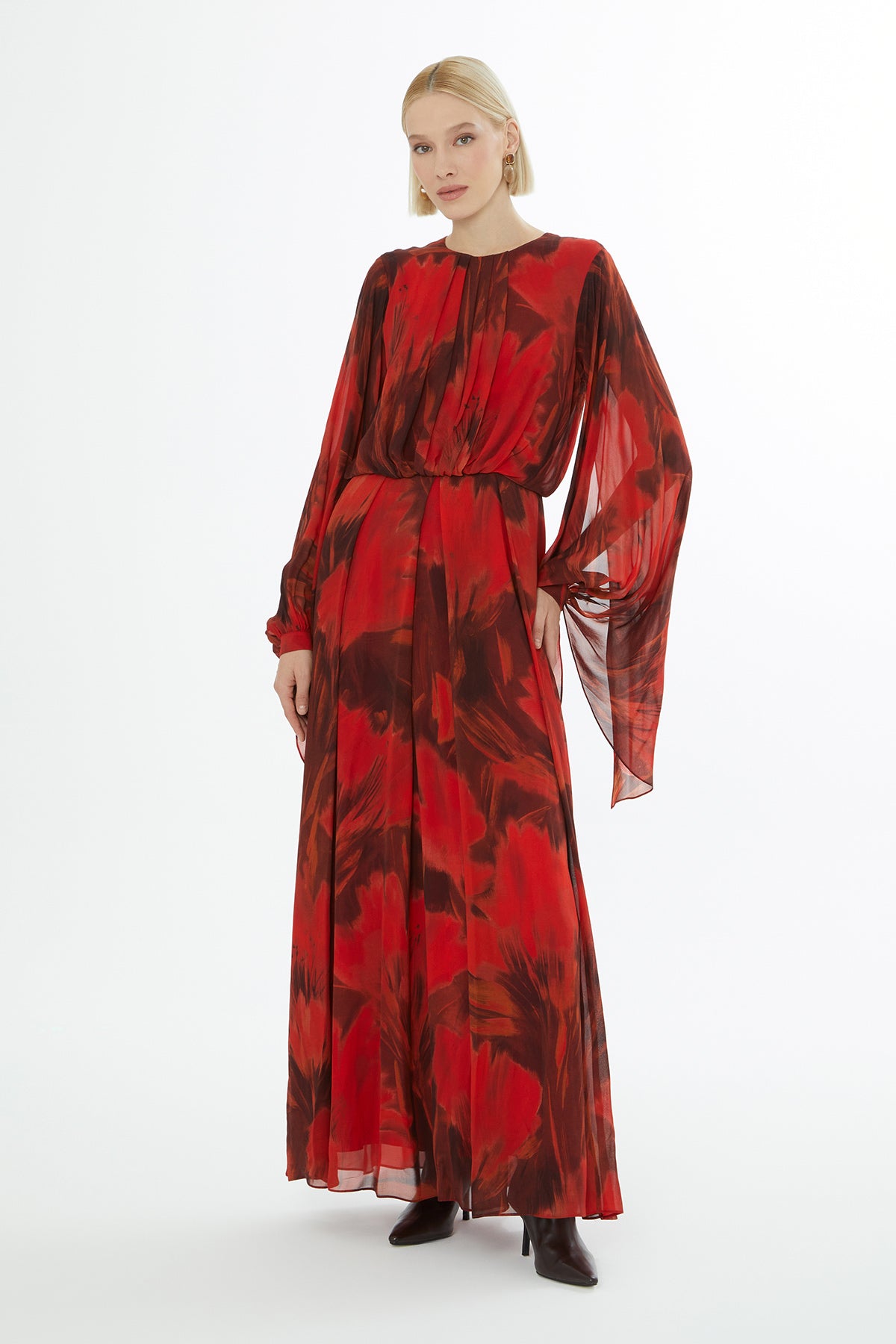 Yuvarlak Yaka Fermuar Kapamalı Uzun Kol Elise