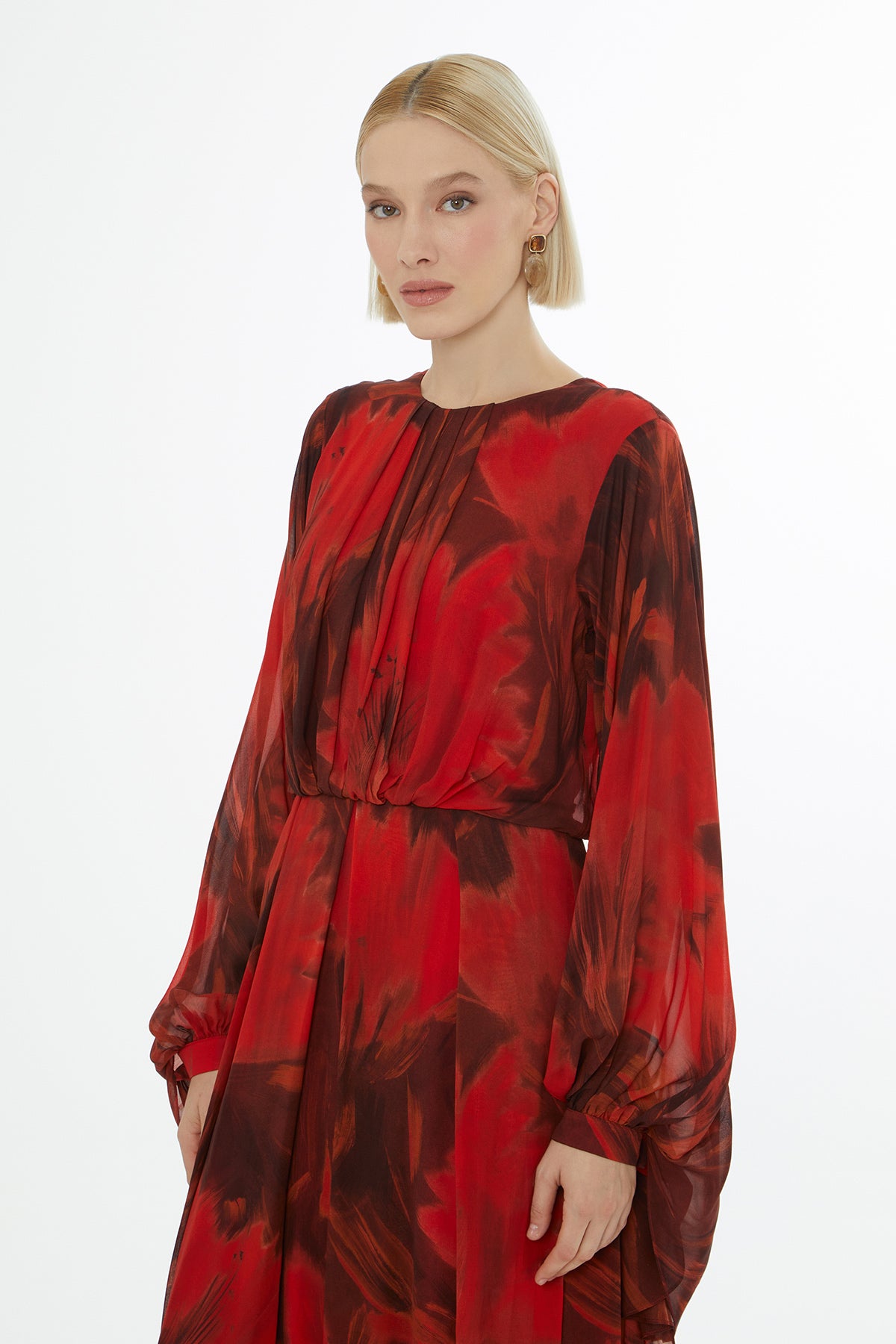 Yuvarlak Yaka Fermuar Kapamalı Uzun Kol Elise