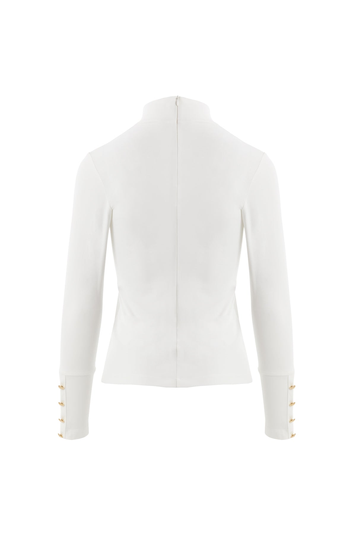 Kol Düğmeli Boğazlı Ekru Kazak