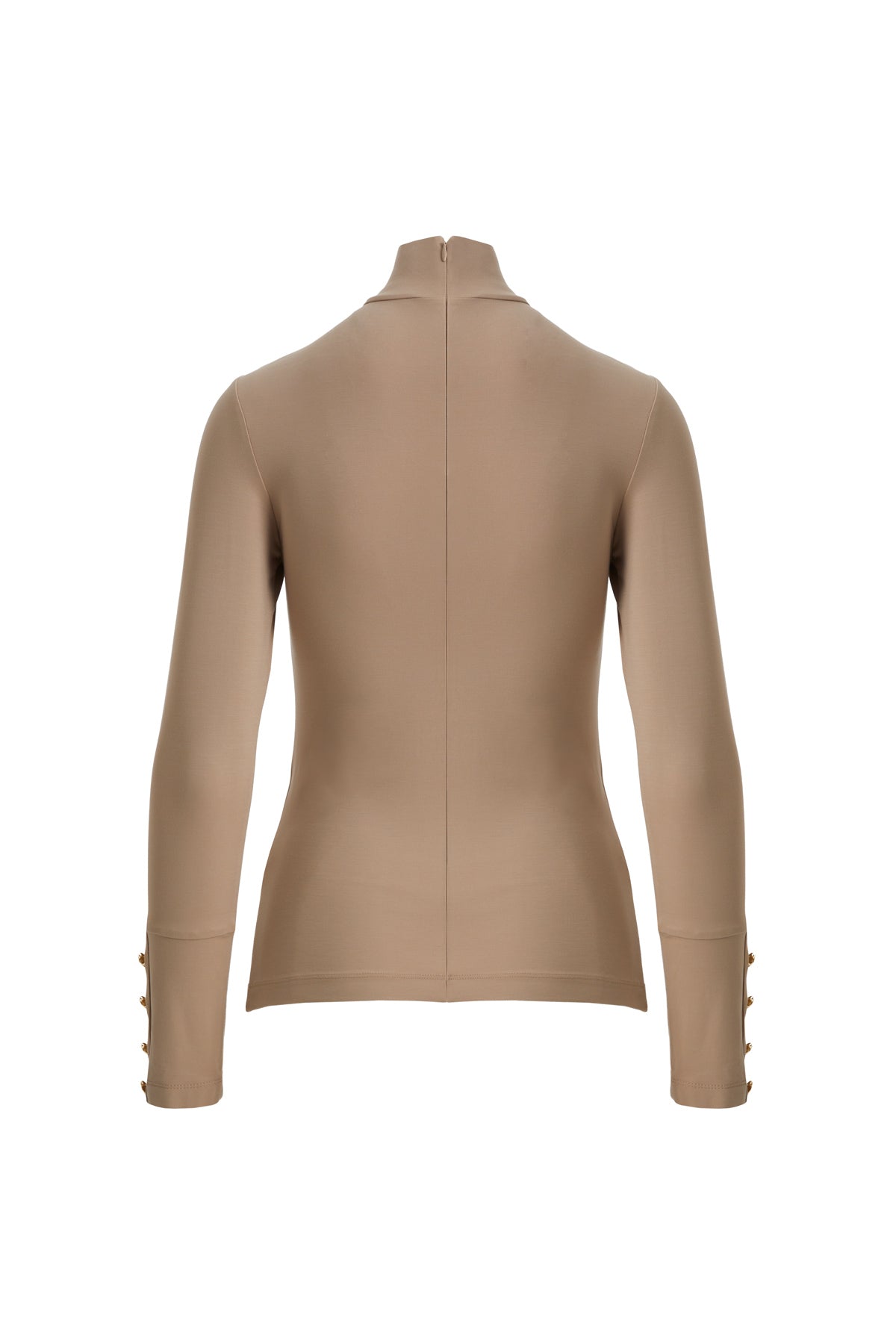 Kol Düğmeli Boğazlı Bej Kazak