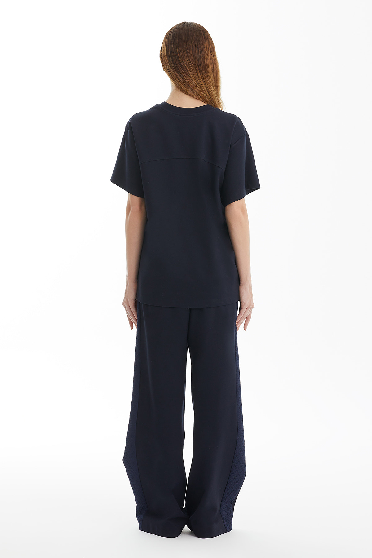 Geometrik Desenli Cepli Lacivert T-Shirt