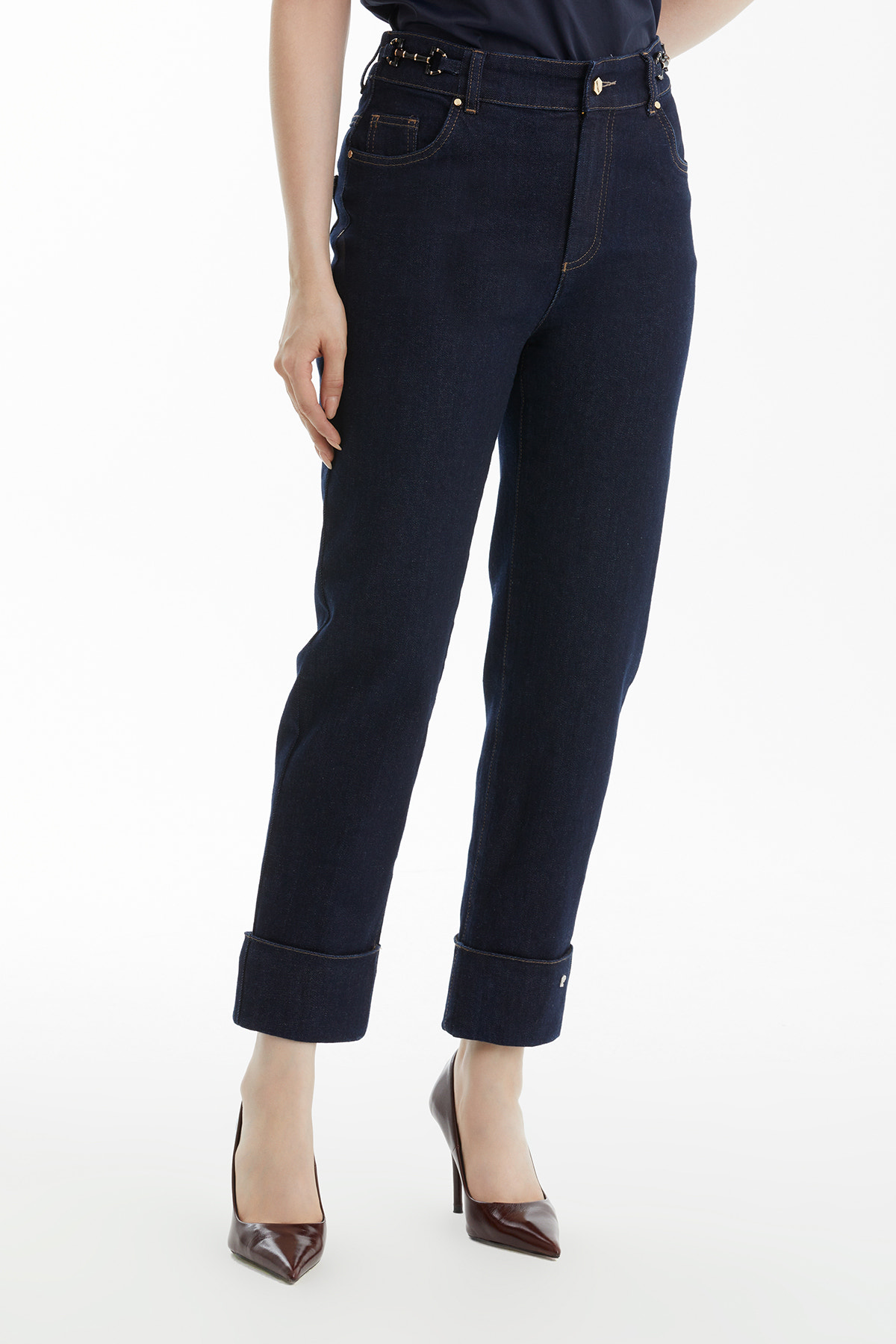 Double Paça Bel Lastikli Jean Pantolon