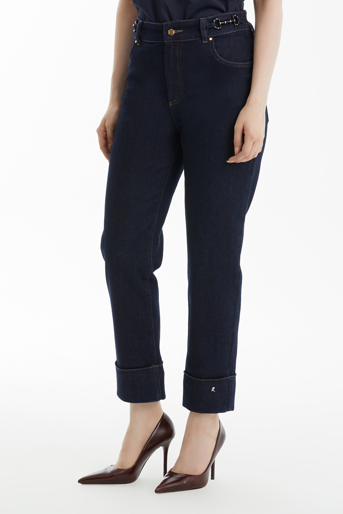 Double Paça Bel Lastikli Jean Pantolon