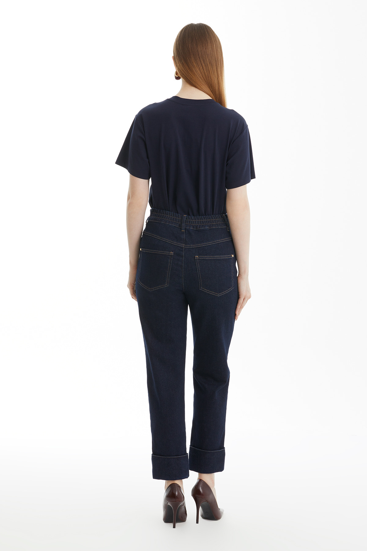 Double Paça Bel Lastikli Jean Pantolon