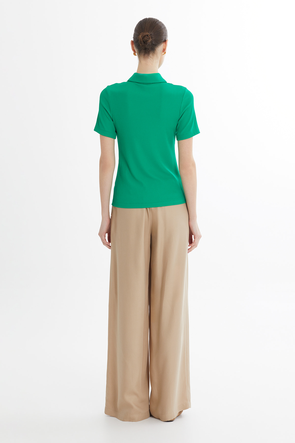 Çıtçıt Kapamalı Yeşil Bluz