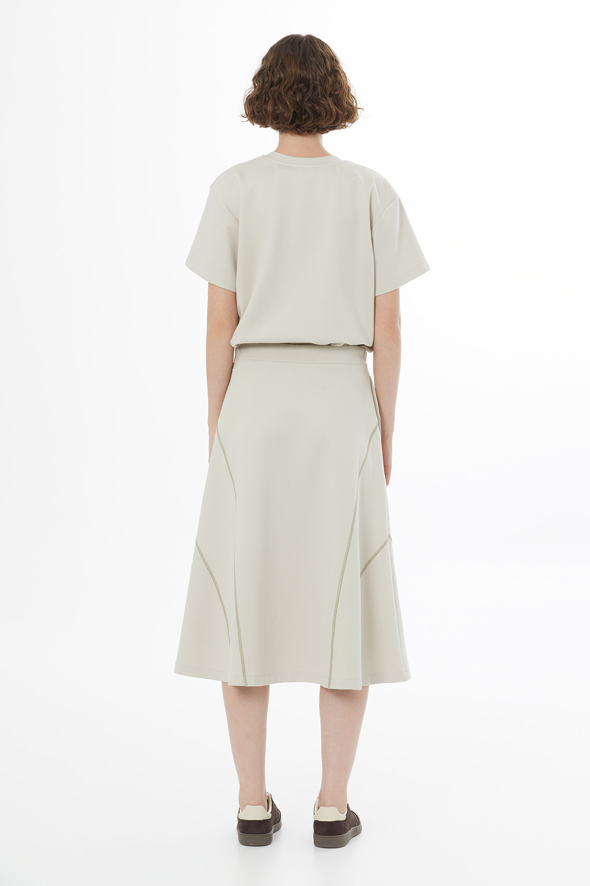 Modern A Form Midi Bej Etek