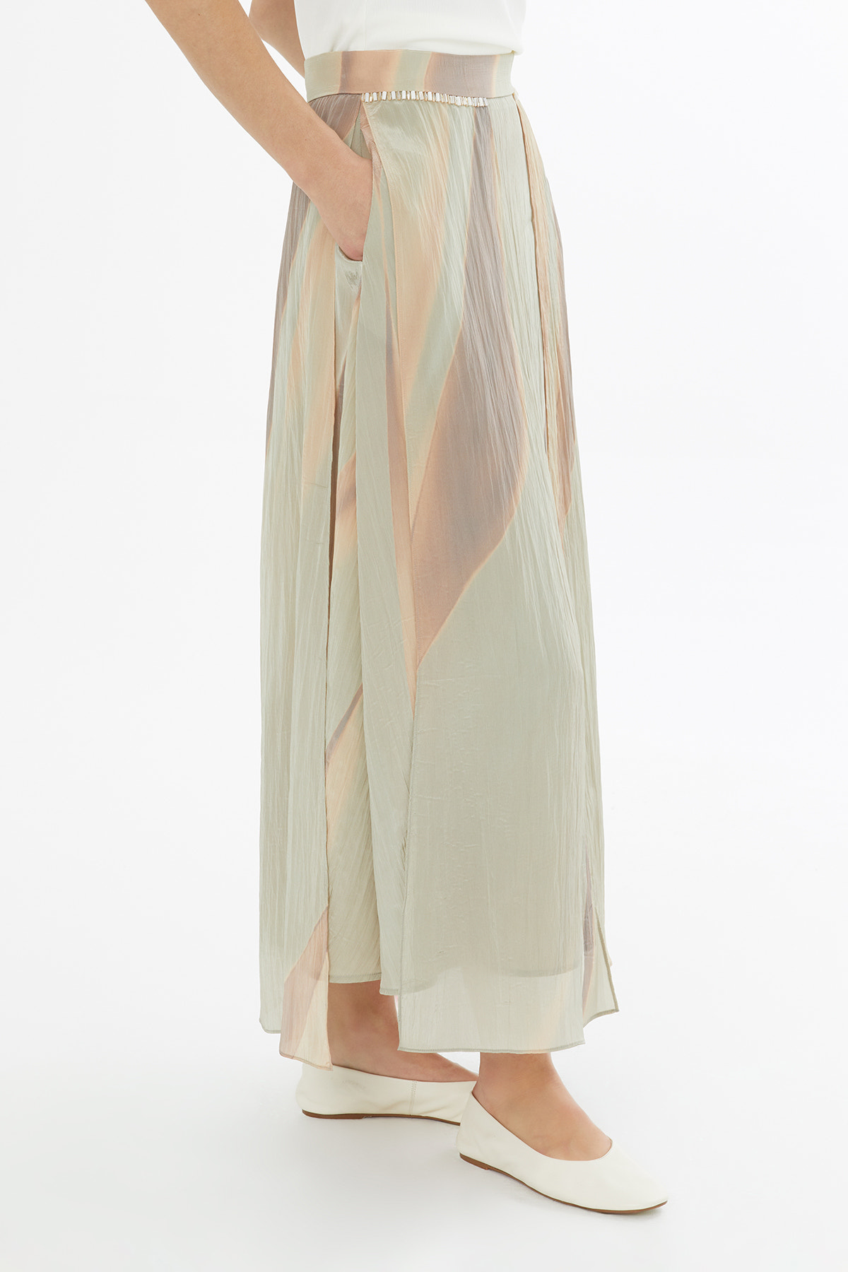 İşleme Detaylı Parçalı Etek