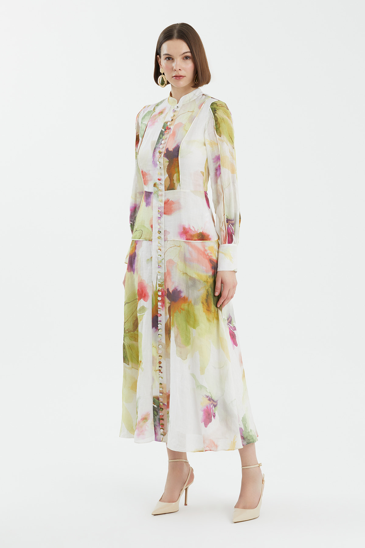 Düğme Detaylı Parçalı Elbise