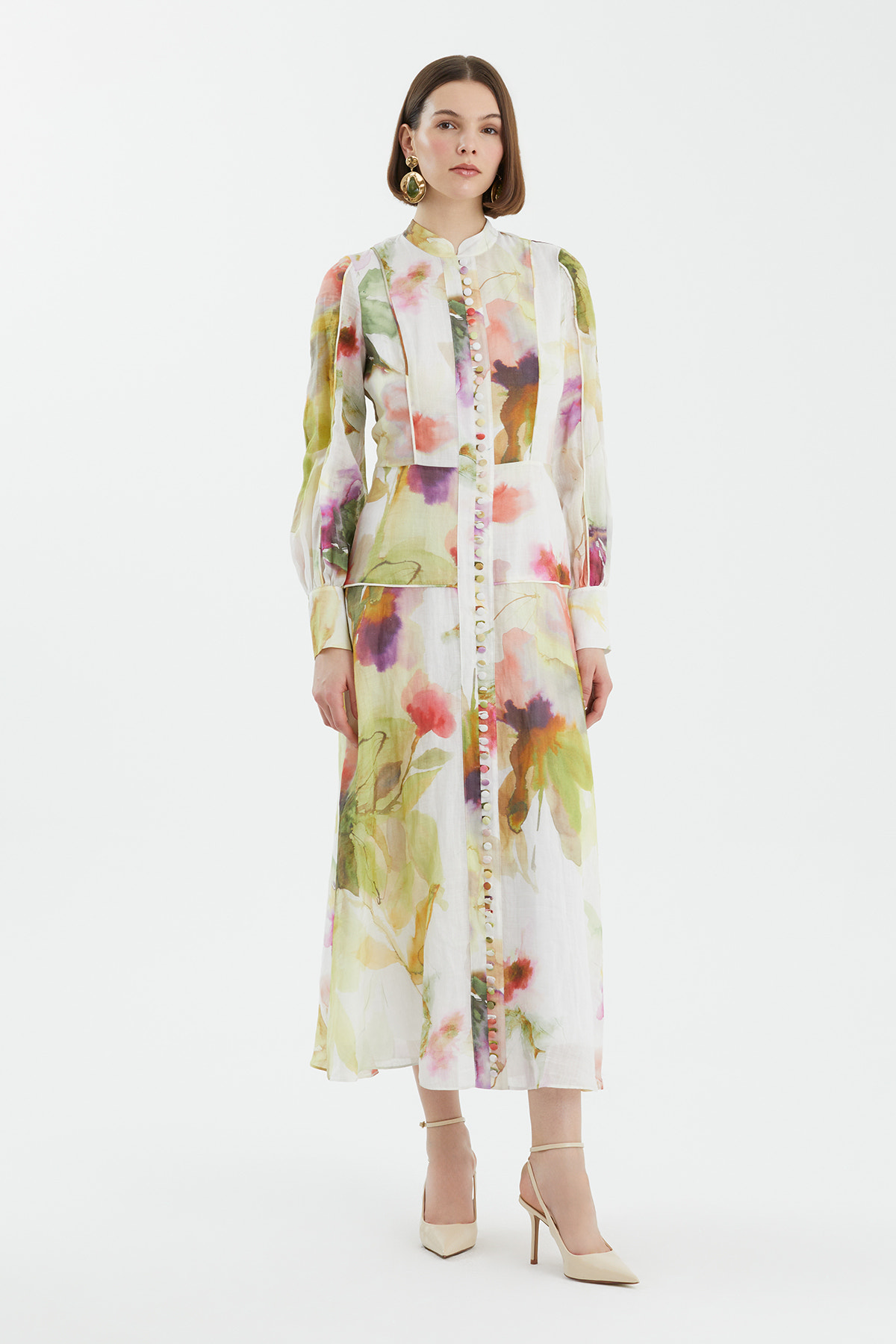 Düğme Detaylı Parçalı Elbise