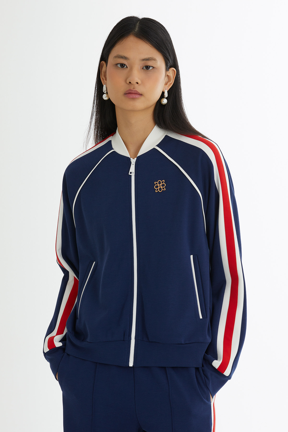 Ceketi Aksesuarlı Lacivert Eşofman Takımı