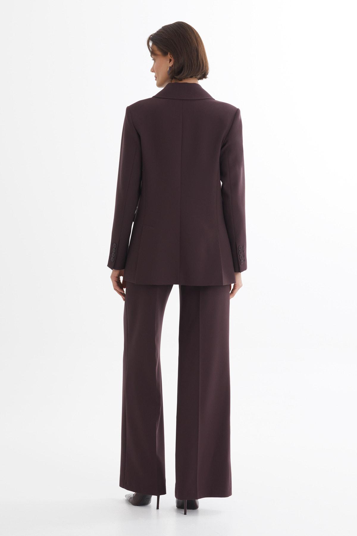 Kruvaze Kapama Ceket Ve Pantolonlu Kırmızı Takım