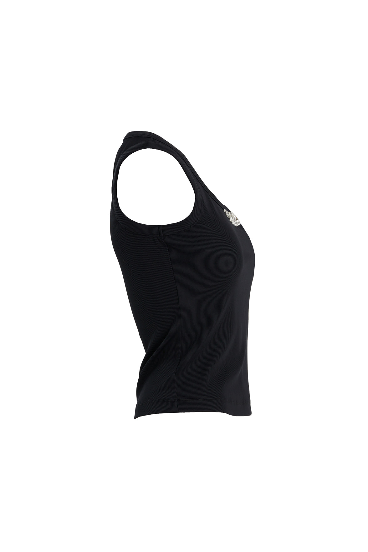 Askılı İşlemeli Siyah Atlet