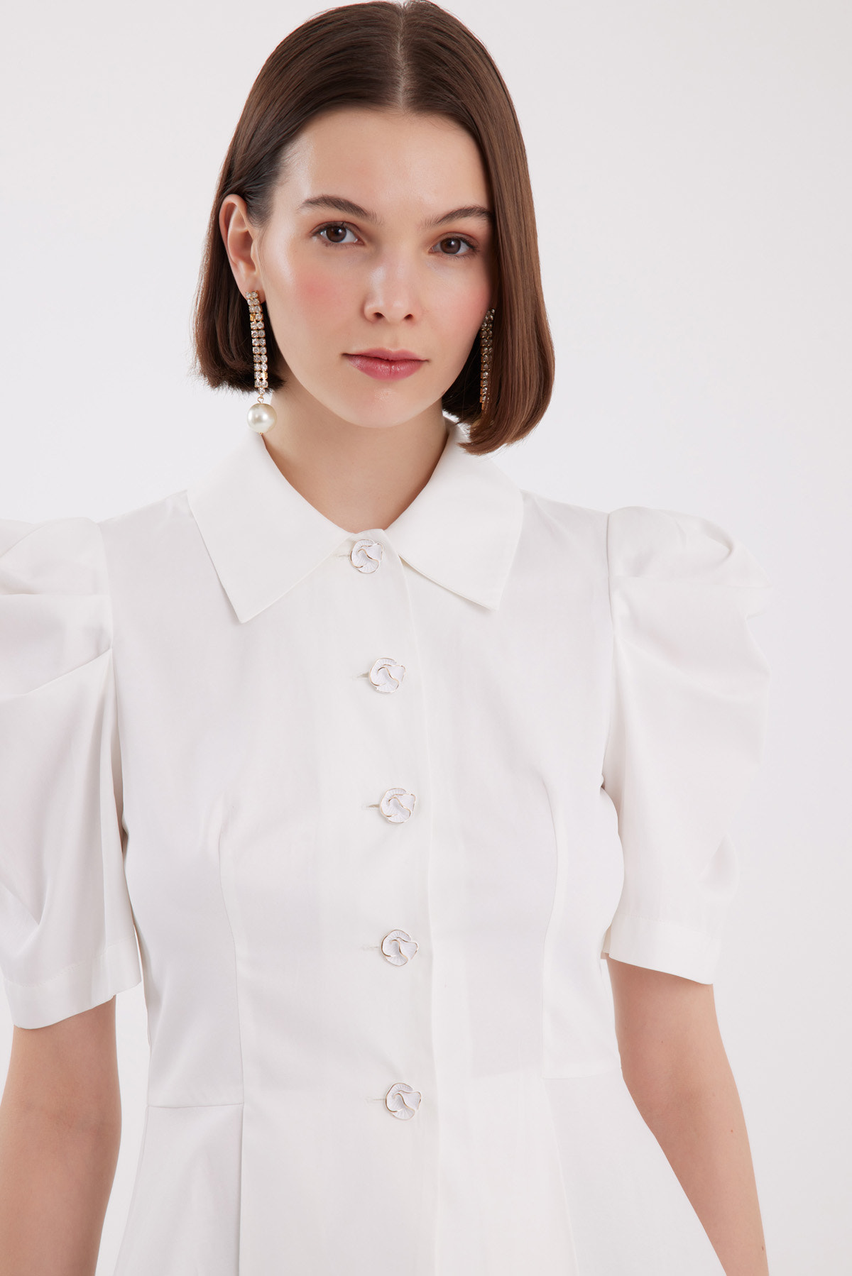 Pilili Kol Ekru Gömlek