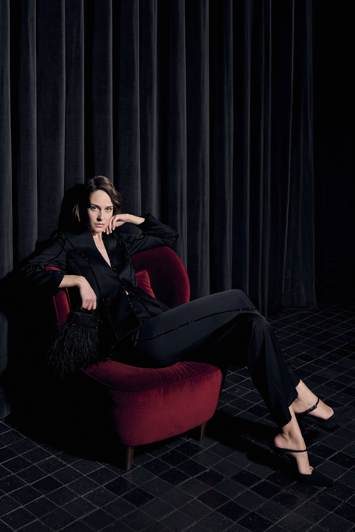 Vatkalı Şerit Aksesuarlı Kadın Ceket