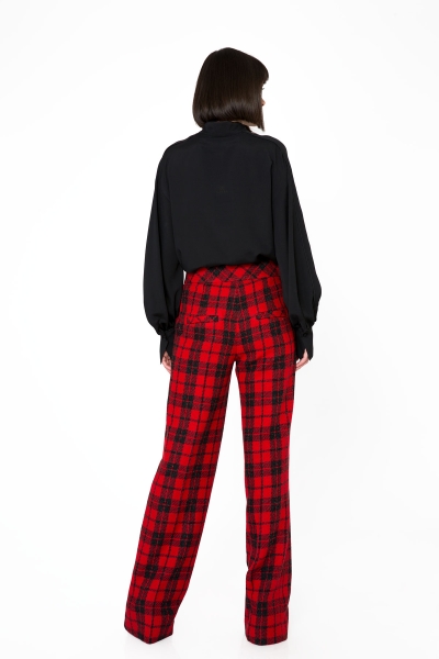 zara red tartan trousers