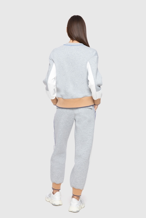 Gizia Knitwear Detailed Gray Sweatshirt. 3