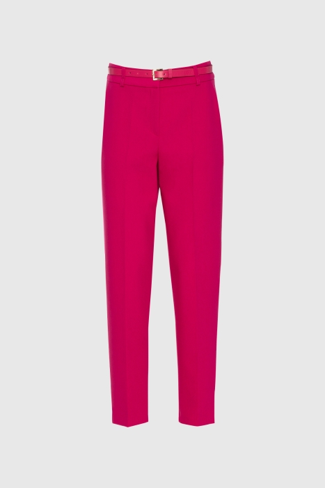 Gizia Straight Carrot Leg Pocketed Fuchsia Trousers. 1