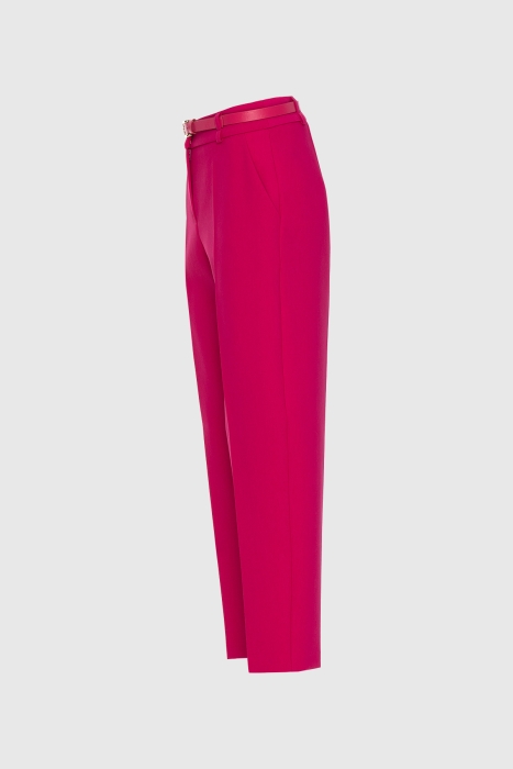 Gizia Straight Carrot Leg Pocketed Fuchsia Trousers. 2