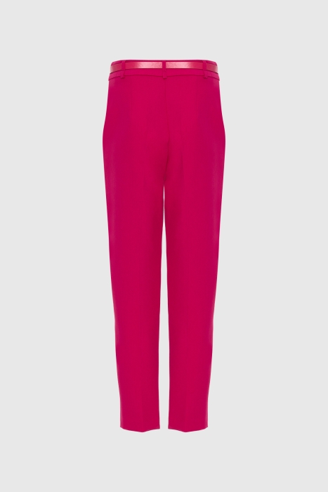 Gizia Straight Carrot Leg Pocketed Fuchsia Trousers. 3