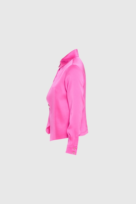 Gizia Button Detailed Pink Blouse. 2