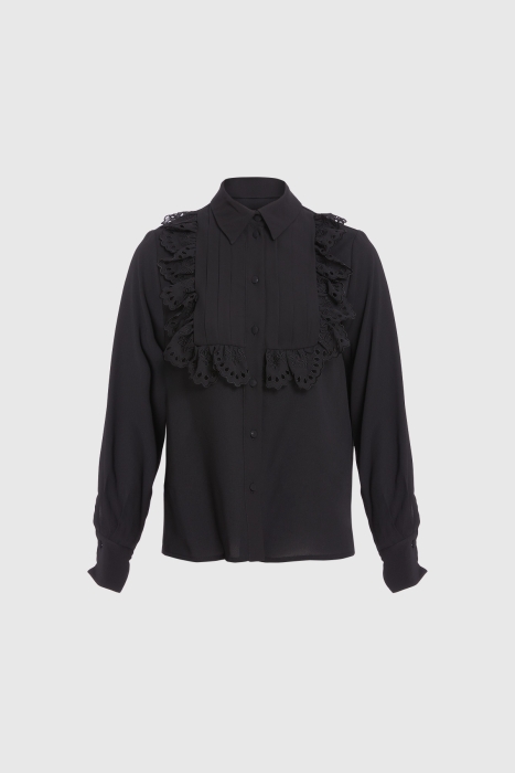 Gizia Embroidered Detailed Black Blouse. 1