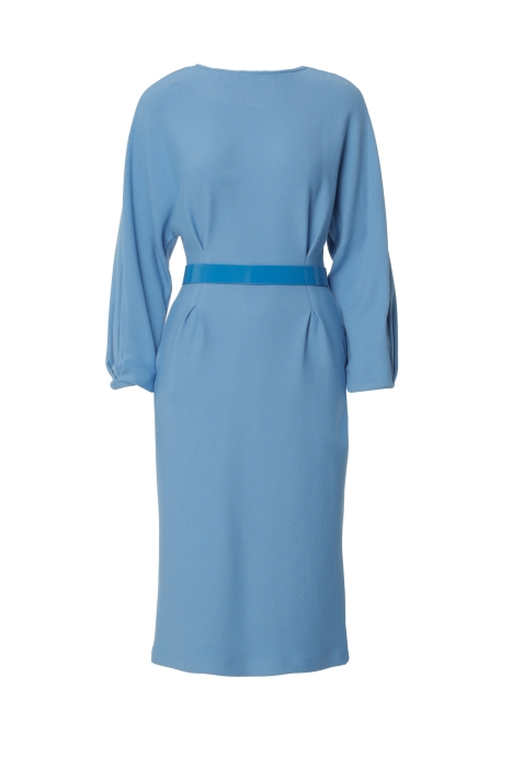 Gizia Belt Detailed Blue Dress. 1