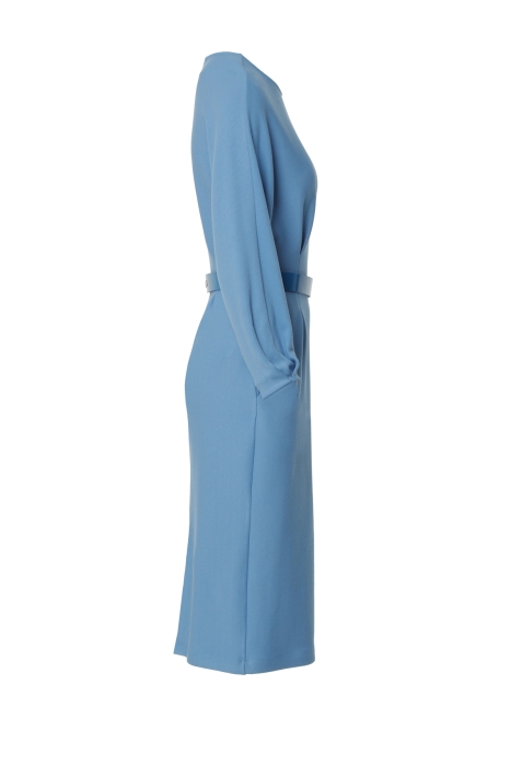 Gizia Belt Detailed Blue Dress. 2